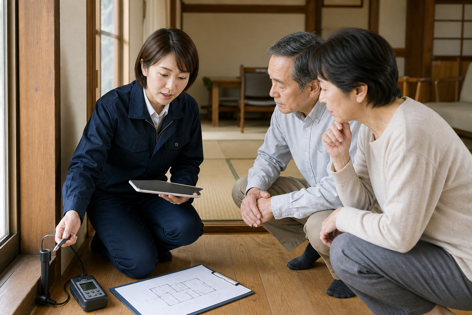 住まい診断を行っている様子
